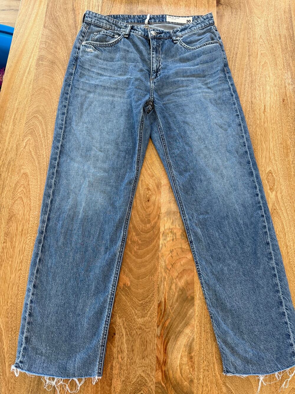 Rag & Bone DRE Jeans Womens 30 Low Rise Baggy Boyfriend Raw Hem Distressed 30